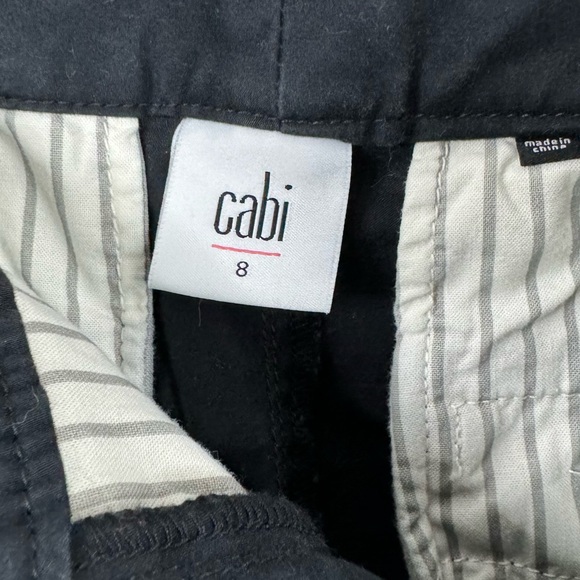 CAbi Women's 5313 The Peyton Multicolor Ribbon Side Stripe Black Pants Size 8 - Picture 7 of 11